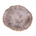 Hars nep agaat coaster, gouden rand sieraden display plaat fotografie rekwisiet en make-up palet - Zwart