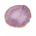 Hars agaat plak sieraden display tray en decoratieve onderzetter met prachtige vergulde rand. - Paars