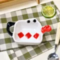 Piatto da snack in ceramica dipinta a mano simpatica teiera ciotola per salsa stoviglie - Piattino per snack a forma di borraccia Dundun