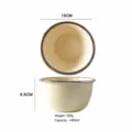 Ciotola in ceramica bianco crema con bordo argento, 16cm, ideale per zuppa, riso e cucina. - Ciotola 6 Pollici / Crema con bordo argentato - ciotola da 6 pollici