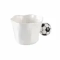 Tazza in ceramica con manico a pallone da calcio, simpatico bricco caffè e tè, 350ml. - Calcio Bianco e Nero