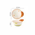 Deliziosa ciotola di riso in ceramica con manico a croissant, ciotola da dessert da 5 pollici - Ciotola per Riso da 5 Pollici