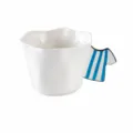 Tazza in ceramica creativa con manico a maglia e apertura irregolare, elegante tazza caffè - Maglia Blu e Bianca