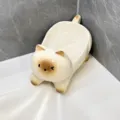 portasapone gatto in ceramica, supporto scarico per bagno, organizzatore bianco da lavandino pulito. - Bianco