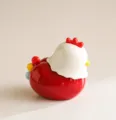 Cute chicken ceramic fruit fork storage jar set, dual-purpose toothpick holder home decor. - Little Red Chick / Red