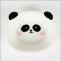 Simpatica ciotola in ceramica panda per bambini o animali, stoviglie bianche con orecchie nere. - Ciotola a forma di panda (145×125×49)