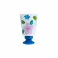 Calice in ceramica dipinto a mano tazza per bevande fredde con fiori carini regalo - Serie blu elegante - Bicchiere per bevande fredde da 3,5 pollici