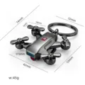 Porte-clés mini drone en alliage finition bronze avec indications de dimensions précises - Drone avec Support (X-2161) / Métal canon