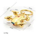 Porte-clés mini drone en alliage doré durable avec dimensions précises et poids de 45g. - Drone avec Support (X-2161) / Or