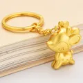 Elegant golden 3D lucky deer keychain figurine ornament for car keys and fashion bags - Gold Lucky Little Deer