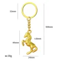 Golden metal zodiac horse keychain pendant with specific size and weight parameters - Leaping Horse (X-089) / Gold