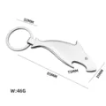 Stainless steel dolphin-shaped keychain bottle opener with 85mm length specification - Dolphin Shape Bottle Opener (X-032) / 85x31x5mm