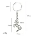 Professional silver metal zodiac horse keychain with 104mm length and 19g weight - Leaping Horse (X-089) / Silver