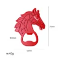 Creative red horse-head shaped metal bottle opener and fridge magnet variant 76x62mm - Red