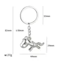 Polished silver metal horse keychain variant showing dimensions 82mm height and 27g weight - Lucky Bag Horse (X-785) / Silver