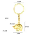 Golden elephant keychain ornament, 82mm length and 28g weight, metal car pendant - Little Golden Elephant (X-365) / Gold