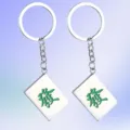 Creative Mahjong 'Fa' keychains set for bags and gifts in stainless steel - Mahjong Fortune Ornament / 2 Pcs/Set