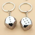 Creative solid 3D metal dice keychain pendant with polished silver finish - Silver Dice (X-103) / Single Piece
