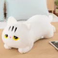 Cute white cat plush toy, soft sleeping pillow and adorable animal doll for kids and home decor. - White / 50 cm