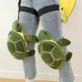 Schöne Plüsch Schildkröte Knieschoner für Outdoorsport Skateboarding Skifahren Schutzausrüstung. - Große Größe / Ein Paar Plüsch-Schildkröten-Knieschoner in Grün