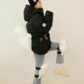 Bambini simpatico orso anti-caduta sci pattinaggio set di protezione con giacca e ginocchiere - Set orso bianco (protezione dell'anca + 1 paio di ginocchiere)
