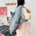 Large simulation shark plush toy pillow, cute marine animal doll for kids birthday gifts home decor - 50cm / Gray