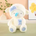 Cute plush lamb doll with soothing pacifier and plaid pillow, soft baby toy gift. - Sleepy Style with Magnetic Snot Detail / 33cm