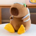 Cute Diver Capybara Plush Toy with Goggles and Flippers, Soft Stuffed Animal Doll Gift - Brown Oxygen Tank Style / 25cm