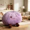Cute purple steamed bun plush toy pillow with feet, soft stuffed doll for home sofa decoration. - Purple / 25cm