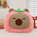 Cute capybara strawberry plush pillow soft stuffed animal doll for kids home decor gift - 38 cm / Pink