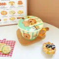 Ceramic instant noodle bowl with lid, cute cartoon design student dormitory tableware. - Instant Noodle Bowl with Lid - Cute Pet Time