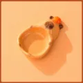 Ciotola Salsa Ceramica Capybara Simpatico Animale Piatto Antipasto Tavola Cucina Spezie - Capibara Sdraiato / Giallo