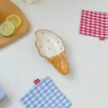 Piatto in ceramica a forma di gelato stoviglie carine piatto da dessert ciotola - Piattino per salsa fragola da 6,7 pollici