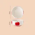 Ciotola in ceramica da 6 pollici con motivo a mela rossa, colore elegante, ideale per uso quotidiano. - Ciotola mela rossa da 6 pollici