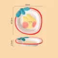 Carino piatto da frutta in ceramica insalatiera con design di cartone animato, 8 pollici. - Piatto di Fragola da 8 Pollici