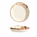 Piatto fondo in ceramica goffrata dipinta a mano, simpatico design di frutta per insalata. - Piatto piano fragola - 9 pollici