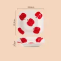 Piatto piano quadrato in ceramica con motivo a mela rossa, stoviglie da 8,25 pollici. - Piatto quadrato mela rossa da 8,25 pollici
