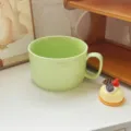 Tazza ciotola da zuppa in ceramica verde grande capacità per studenti e ufficio - verde fresco
