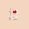 Piccolo piatto in ceramica da 4 pollici con motivo mela rossa, diametro 9,7 cm, altezza 2,8 cm. - Piattino mela rossa da 4 pollici