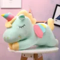 Simpatico peluche unicorno arcobaleno angelo pony cuscino morbido animale imbottito regalo bambini - Verde montagna / 120cm (1.8kg)