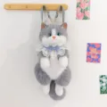 Cute simulation ragdoll cat plush backpack fluffy animal shoulder bag for girls kids toys - Grey Ragdoll Cat / 55cm