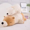 Cute striped plush bear pillow soft stuffed animal toy for kids girls birthday gift. - 35 cm / Clothes Style