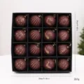 Set di 16 palline di Natale vintage bordeaux in confezione regalo da 24 cm - 6cm (Confezione da 16) / Borgogna Antico