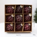 9-pack burgundy Christmas ball ornaments set with glitter patterns and 5.91-inch box size - Painted Diamond Pattern (1) / 8cm / Burgundy