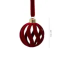 6cm rode geflokte kerstbal hanger met hol spiraal ontwerp voor kerstboom decoratie - Holle Spiraalbal / 6cm / Bordeauxrood