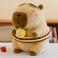 Lindo peluche de capibara con gafas de sol y flotador, muñeca suave para niños pequeños. - Serie de muñecos marrón / 24 cm 0,22 kg