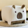 Cute cubic capybara plush toy pillow, soft stuffed animal doll for kids and home decor. - Beige Square Capybara / 20cm