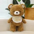 Brown mocha teddy bear plush toy cute stuffed animal pillow gift for kids and girls. - JM - Mocha Bear / 30 cm