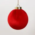 Elegante pallina di Natale in velluto rosso per decorazioni festive dell'albero - 6cm / Rosso