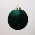 Pallina di Natale da 8 cm in velluto verde scuro per decorare l'albero di Natale - 6cm / Verde